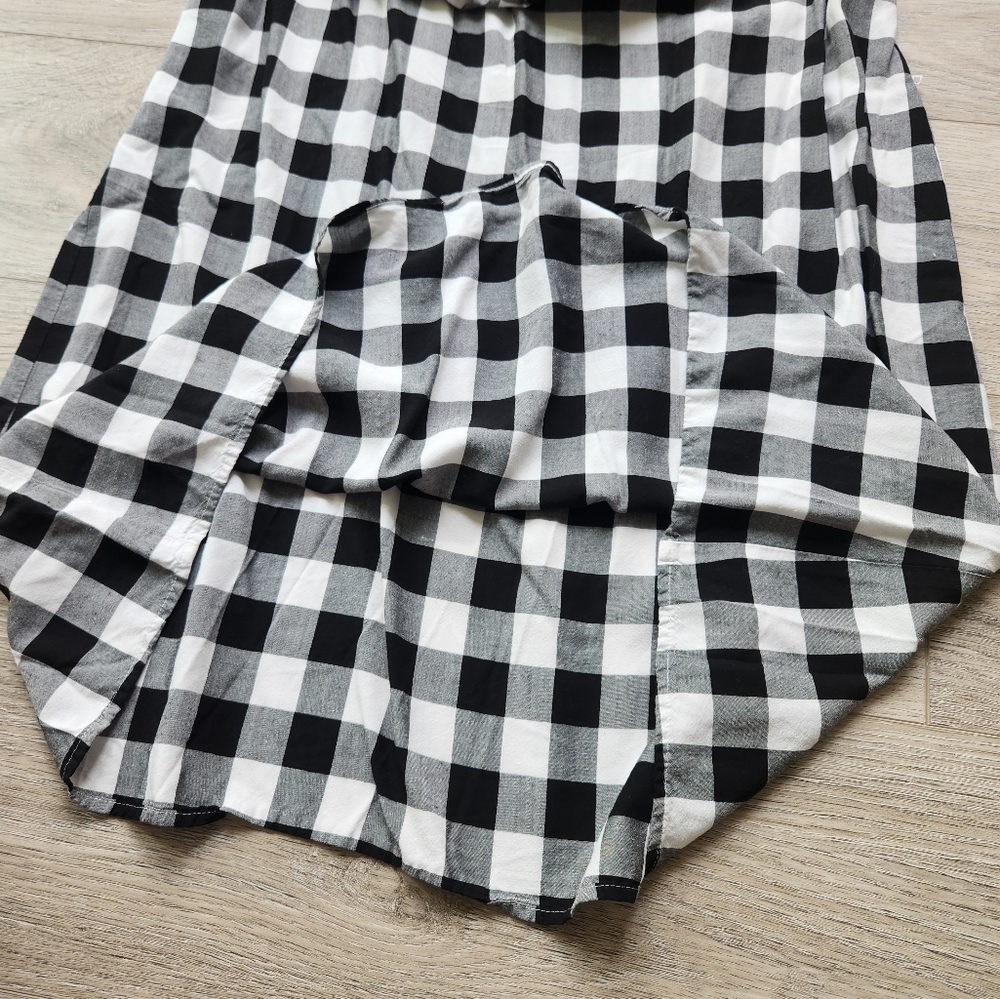 Loft Black and White Checkered Womens Medium Dress Cottagecore - Picture 6 of 10